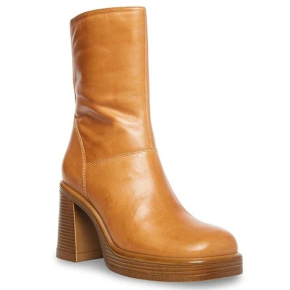 STEVE MADDEN BROWN FANTSIE TAN LEATHER - Picture 2 of 5